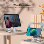 360-rotating-metal-tablet-mobile-adjustable-foldable-and-portable-desk-mount-with-cooling-design-for-phones-tablets-and-small-devices-device-cooling-stand-stainless-steel-stand-t – 1