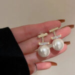 Elegant Pearl Drop Earrings For Women – Stylish Dangle Earrings With Rhinestone